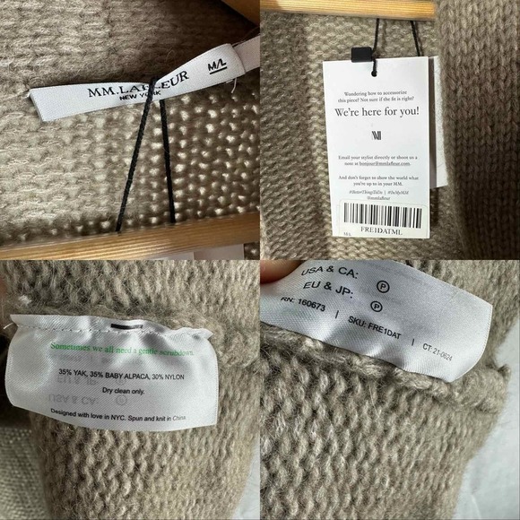 M.M La Fleur The Frederick Cardigan Yak Baby Alpaca Size M/L - Picture 3 of 15